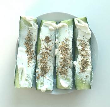 labneh and cucumber bites