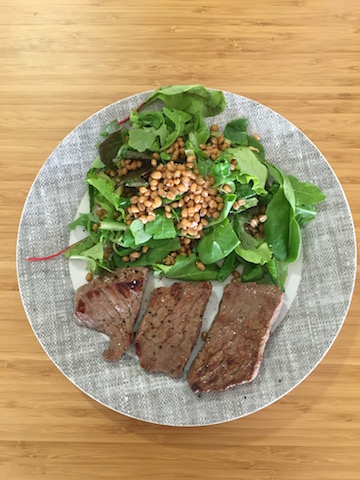 whole wheat grains and organic steak