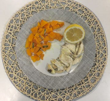 sea bass and coconut squash